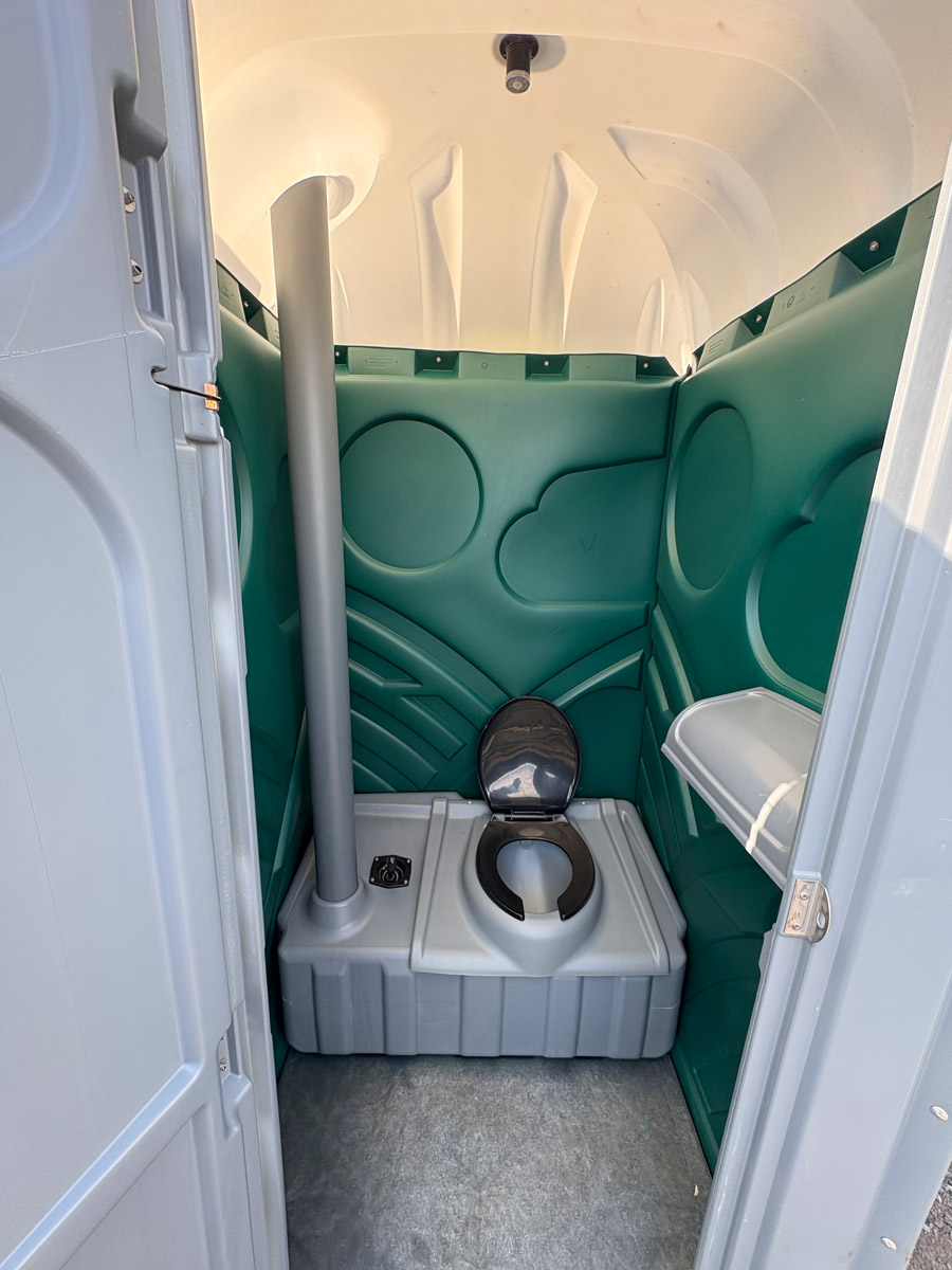 Portable toilet at an event